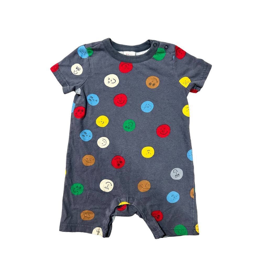 Hanna Andersson Colorful Smiley Print One Piece, Size 85 (2T US)